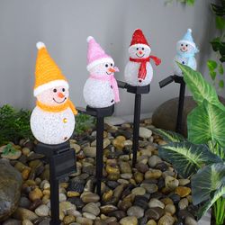 outdoor solar snowman decoration lights