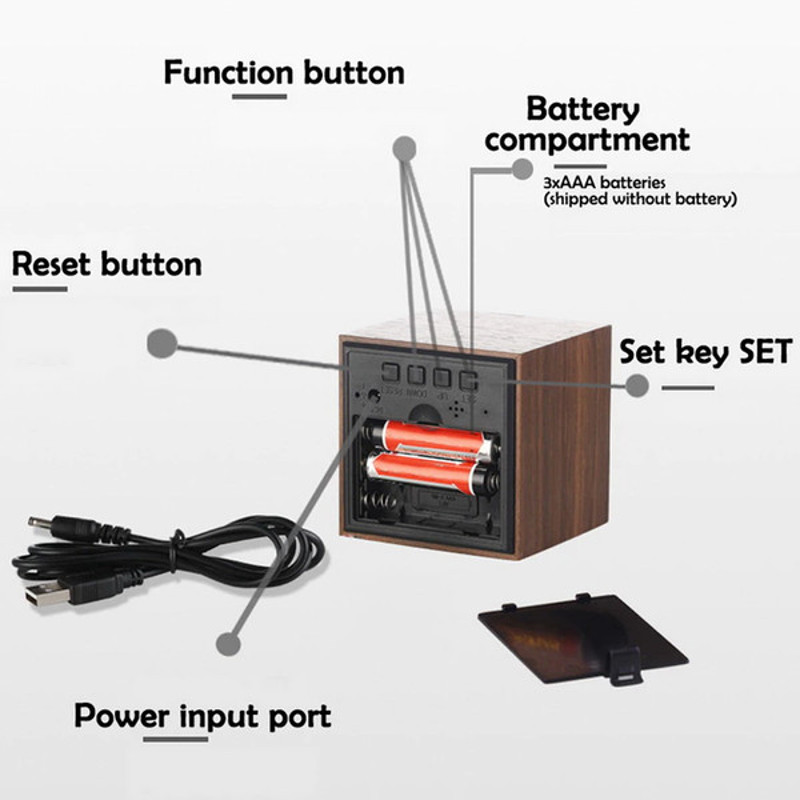 Modern wood led clock