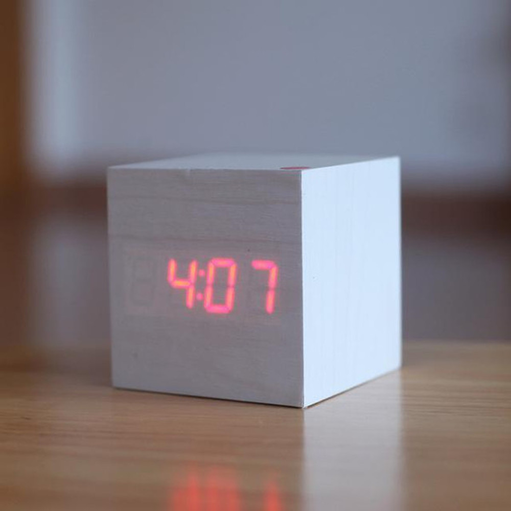 LED wooden clock