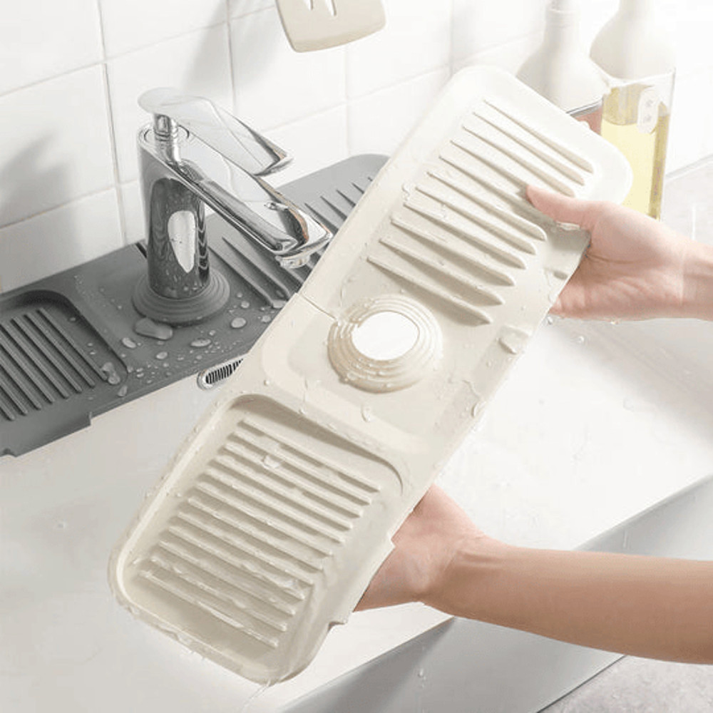 Silicone Draining Mat Kitchen Sink Faucet Splash Guard Behind Faucet Longer Faucet Draining Mat