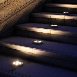 Illuminate Your Path - LED Solar Powered In-Ground Lights,Stainless Steel Solar Pathway Lights for Elegant Outdoor Light