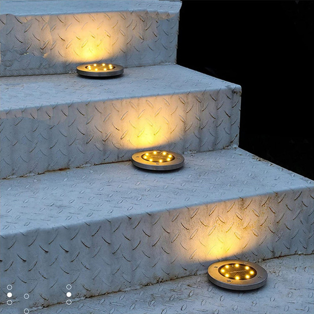 Illuminate Your Path - LED Solar Powered In-Ground Lights,Stainless Steel Solar Pathway Lights for Elegant Outdoor Light8