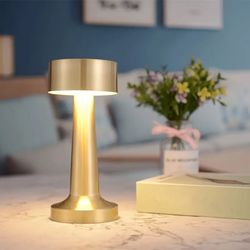illuminate your space - led bar rechargeable table lamp – cordless, dimmable light for any setting