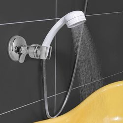 Effortless Mounting - Removable & Reusable Adjustable Suction Cup Holder for Handheld Shower Heads, Suction Cup Holder