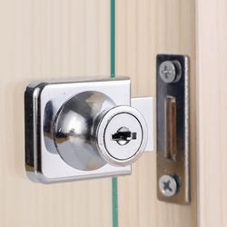 Secure Elegance - Single Glass Lock for Furniture Hardware – Rustproof Zinc, Safety and Anti-Theft Locks