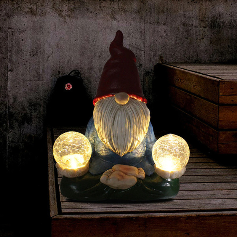 Charming Illumination - Weatherproof LED Solar Garden Gnome Statues, Handcrafted Durable Resin3