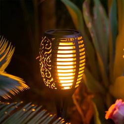 Outdoor Solar Flame Torch Lights