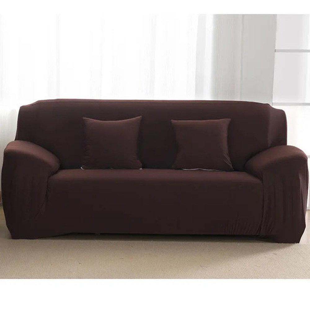 Elegant and Protective Perfect Fit Sofa Slipcover - Stretchable, Easy Clean, Couch Cover for Every Home dark brwon