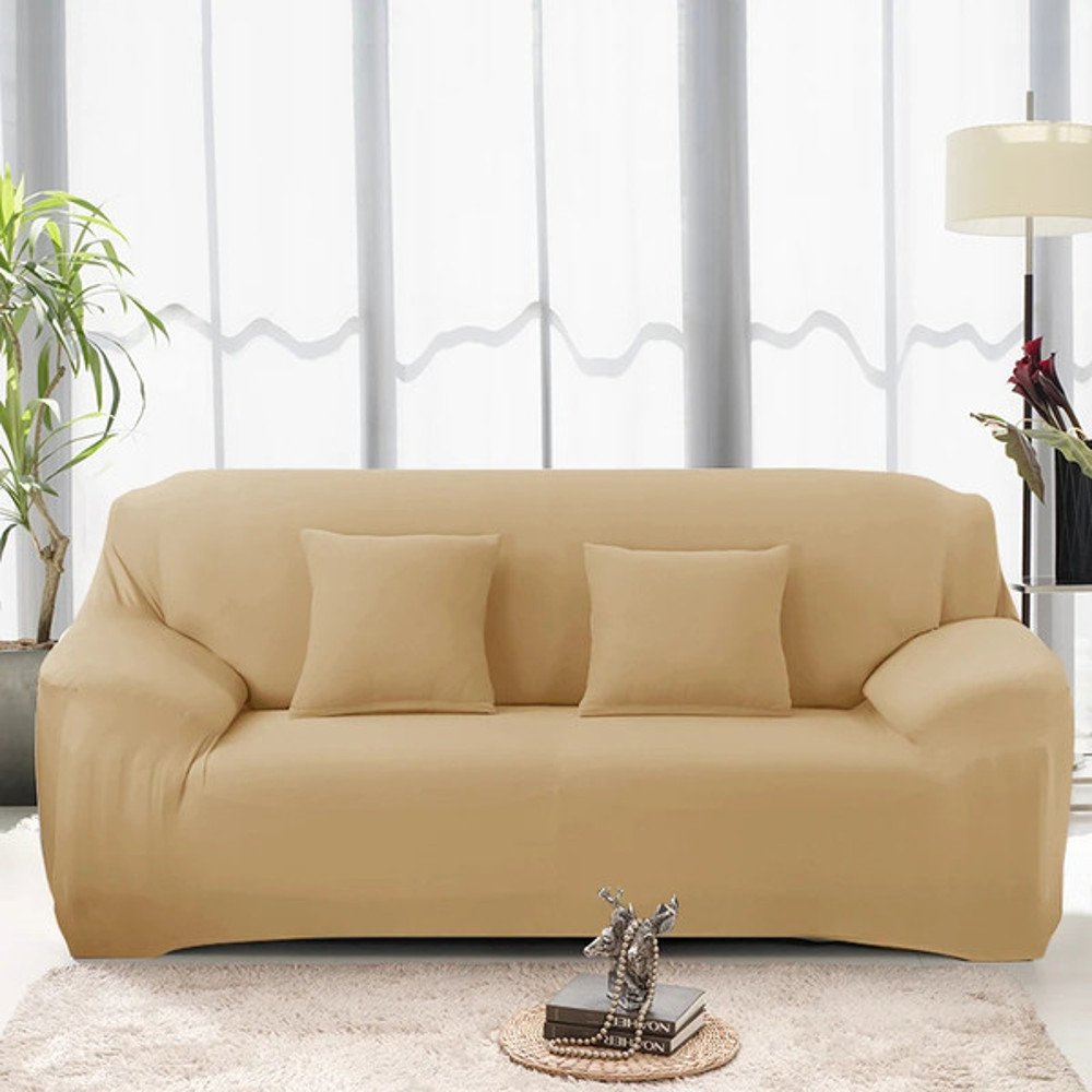 Elegant and Protective Perfect Fit Sofa Slipcover - Stretchable, Easy Clean, Couch Cover for Every Home khaki