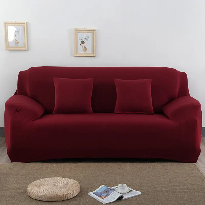 Elegant and Protective Perfect Fit Sofa Slipcover - Stretchable, Easy Clean, Couch Cover for Every Home burgundy