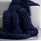 Soft and Lightweight Handmade Chunky Knit Blanket, Acrylic & Polyester Fabric, Comfortable All Year Round might blue