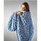 Soft and Lightweight Handmade Chunky Knit Blanket, Acrylic & Polyester Fabric, Comfortable All Year Round baby blue