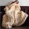 Soft and Lightweight Handmade Chunky Knit Blanket, Acrylic & Polyester Fabric, Comfortable All Year Round khaki