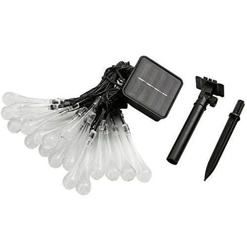 Enchanting LED Teardrop Water Drop Lights, Magical Forest String Lights, Solar-Powered & Waterproof, 19.6ft7