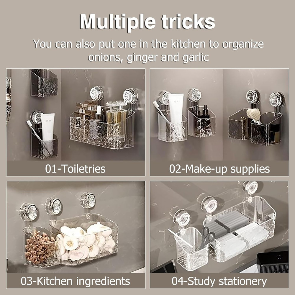 Light Luxury Style Glacier Pattern Suction Cup Shelf4