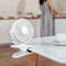USB Rechargeable 360° Rotation Clip-On Table Fan white