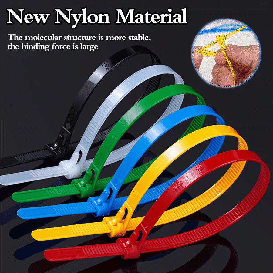 100pcs Buckle SelfLocking Premium Nylon Cable Wire Ties HeavyDuty Durable Easy To Use For Home And Garden 0