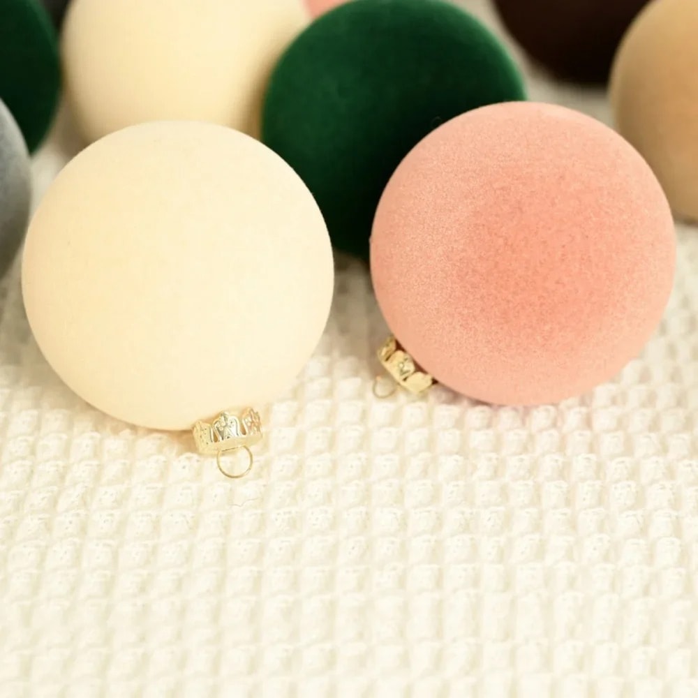 HighQuality Velvet Christmas Balls with Metal Wire