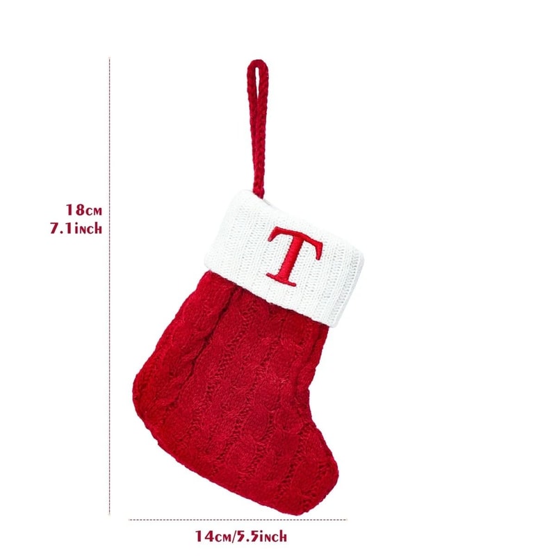 Premium Christmas Stockings Tree Ornaments Set Snowflake Letter Designs For Home Decor And Holid 21