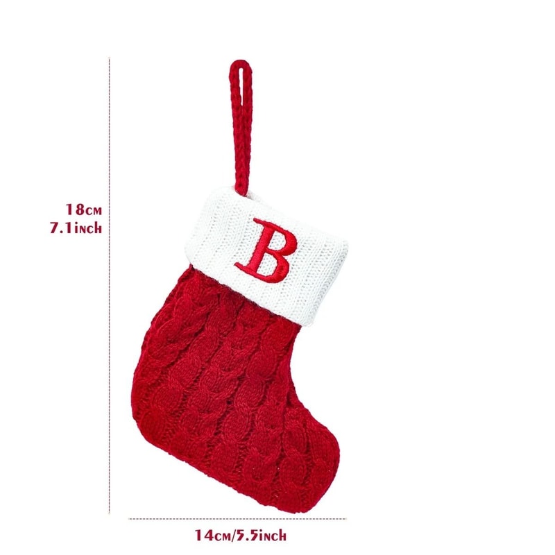 Premium Christmas Stockings Tree Ornaments Set Snowflake Letter Designs For Home Decor And Holid 3
