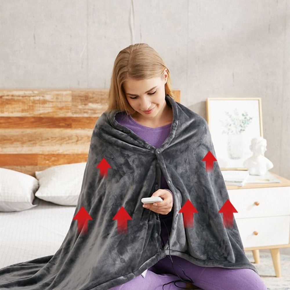 USB Electric Heated Blanket Wearable Fleece Body Warmer Shawl For Winter Comfort Portable Heated Bl 1