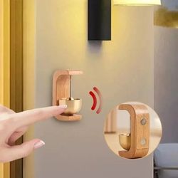 minimalist wireless doorbell with wooden wind chimes