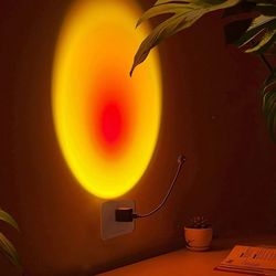 usb sunset projection lamp – rainbow atmosphere night light for photography & home decor