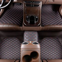 5-piece universal waterproof leather car floor mats – premium auto foot pad protectors