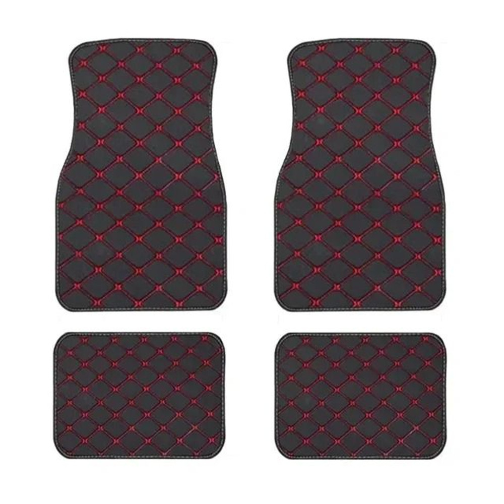 4PCS Universal PU Leather Waterproof Car Floor Mats AllWeather Auto Foot Pad Protector Carpet For 6