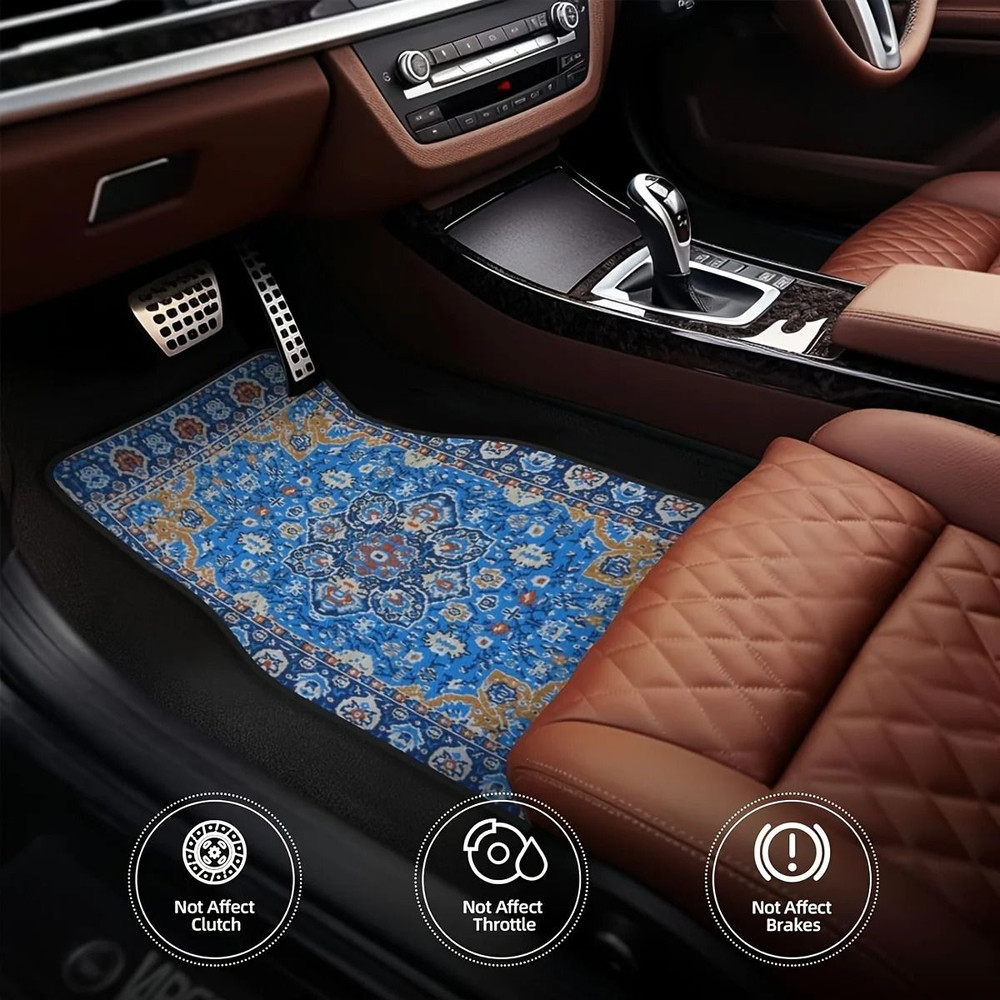 Universal 4Piece NonSlip Car Floor Mats Easy Clean WearResistant Auto Accessories 2