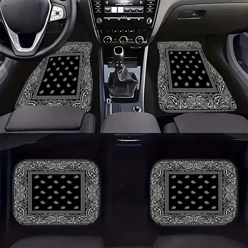 Universal 4Piece NonSlip Car Floor Mats Easy Clean WearResistant Auto Accessories 5
