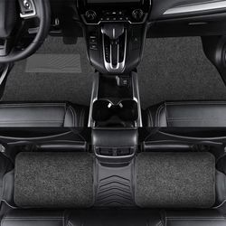 universal non-slip pvc flocked car floor mats – durable 4-piece set for all vehicles