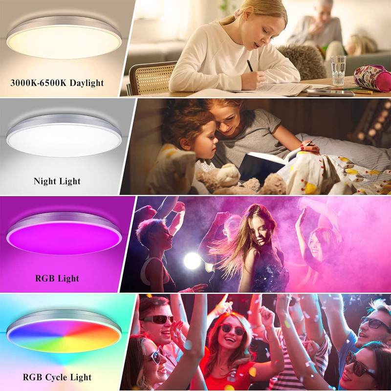 Smart LED Ceiling Lamp with WiFi App  Voice Control Alexa  Google Home Compatible