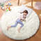 Ultra Soft Plush Round Rug – Fluffy White Carpet for Living Room, Bedroom & Kids Room – Thick Pile Shaggy Area Rug