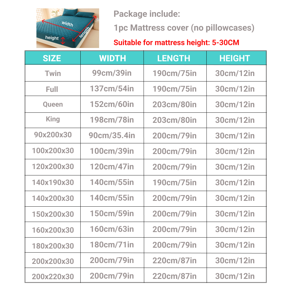 3D Air Fabric Thick Mattress Cover Waterproof Mattress Protector Soft  Breathable Fitted Bed Sheet  8