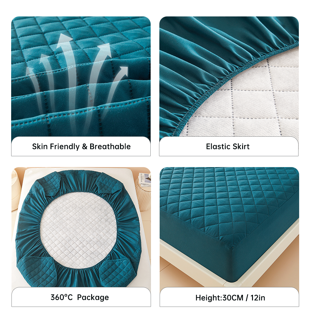 3D Air Fabric Thick Mattress Cover Waterproof Mattress Protector Soft  Breathable Fitted Bed Sheet  2