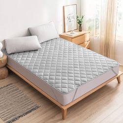ultrasonic mattress protector cover pad, washable bed protector with elastic band for ultimate comfort
