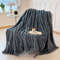 Soft Coral Fleece Multifunctional Blanket Solid Color Thickened Wide Striped Design For Bed Cover O 1