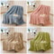 Soft Coral Fleece Multifunctional Blanket Solid Color Thickened Wide Striped Design For Bed Cover O 7