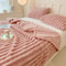 Soft Coral Fleece Multifunctional Blanket Solid Color Thickened Wide Striped Design for Bed, Cover, or Nap Use