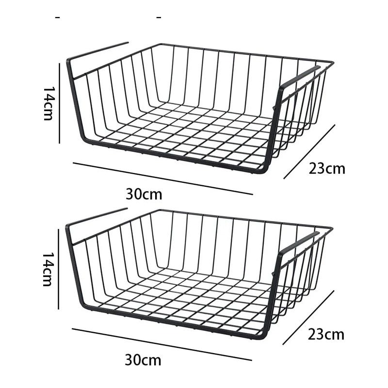 Hanging Basket Storage Rack Multi Functional Perforated Iron Bottom Wire Basket for Kitchen Bathr