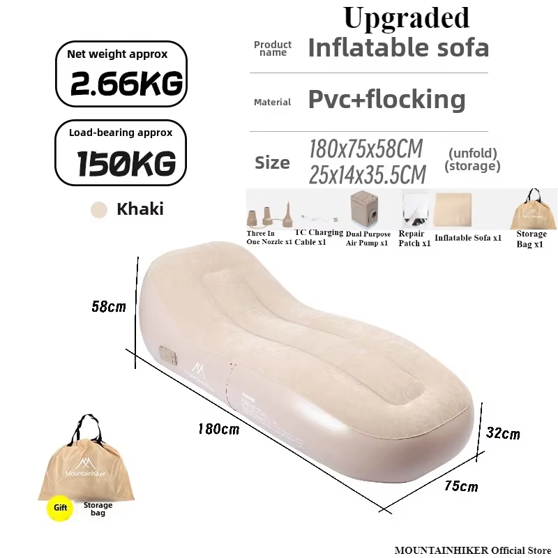 Portable Fast Inflatable Air Sofa Bed Outdoor, Automatic Inflatable Sleeping Mat