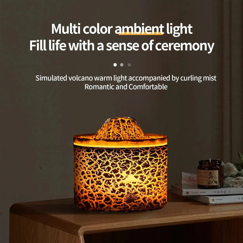 Plugin Volcano Aromatic Diffuser Cool Mist Essential Oil Diffuser With 3Speed Timer For Home Car  O 2