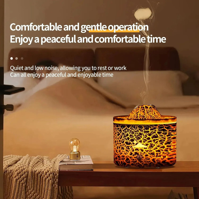 Plugin Volcano Aromatic Diffuser Cool Mist Essential Oil Diffuser With 3Speed Timer For Home Car  O 3