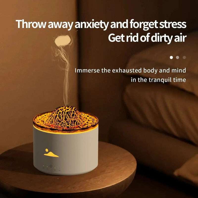 Plugin Volcano Aromatic Diffuser Cool Mist Essential Oil Diffuser With 3Speed Timer For Home Car  O 4