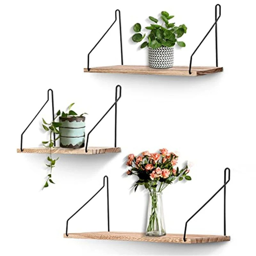 Rustic Floating Wall Shelf Hanging Wood Shelf For Farmhouse Decor 0