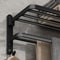 Matte Black Towel Holder With Hook WallMounted Aluminum Rack 4