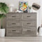 Wood Dresser With Metal Handles Drawer Storage For Hallway 0