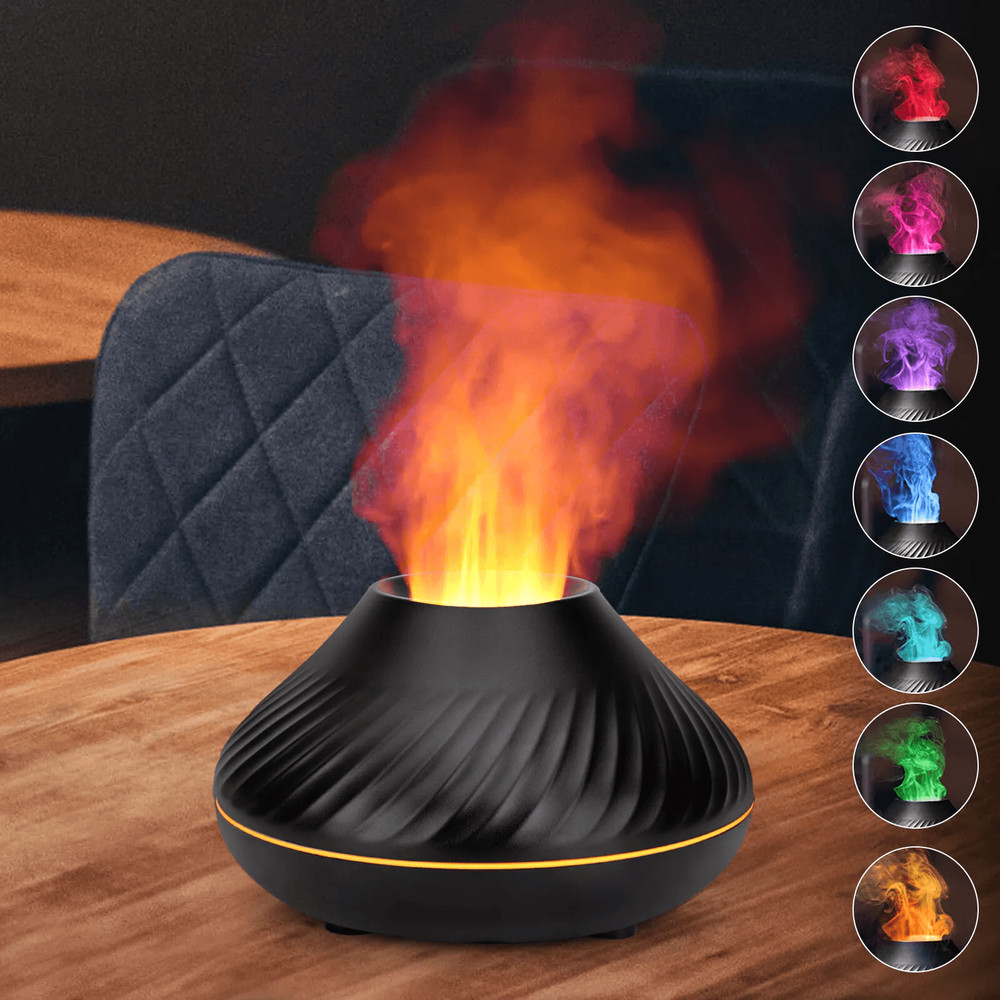 Fire Flame Aroma Diffuser Essential Oil Air Humidifier With LED Aromatherapy Mist 0