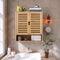 Wall Mounted Bathroom Cabinet Storage, Multifunctional Bamboo Medicine Cabinet Shelf for Eco-Friendly Home Organization